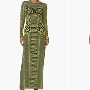 AFRM Long Sleeve Dress in Yellow and Black